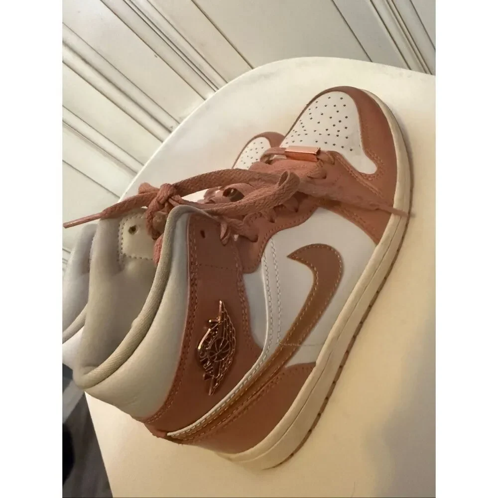 Nike Air Womens Jordan Mid SE Trainers Sneaker FB9892-670 Stardust Copper Sz 6.5